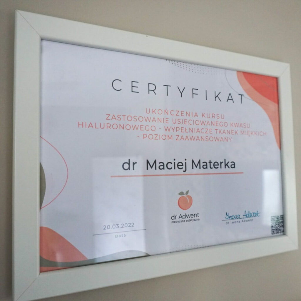 Certyfikat Maciej Materka
